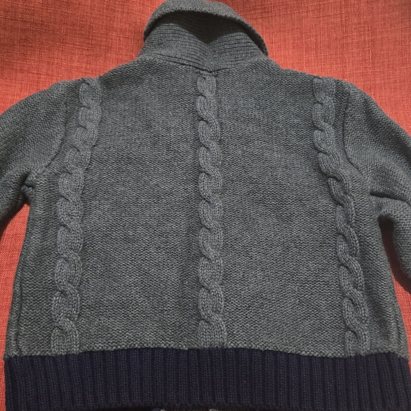 Baby GAP Cardigan 6/12 New PREPPY GRANDPA Gray/drk Blue Cable Knit Cardigan - Picture 5 of 5